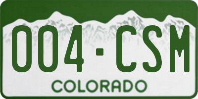 CO license plate 004CSM