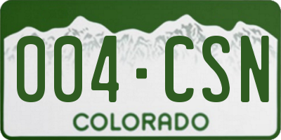 CO license plate 004CSN