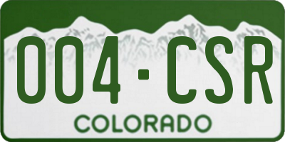 CO license plate 004CSR