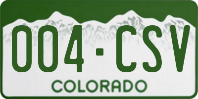 CO license plate 004CSV