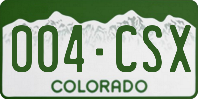 CO license plate 004CSX