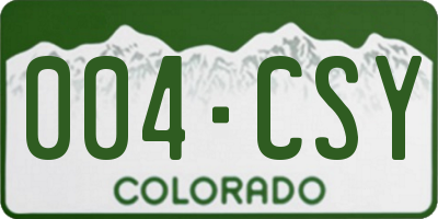 CO license plate 004CSY