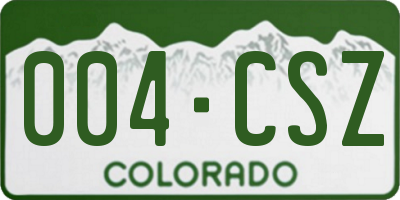 CO license plate 004CSZ