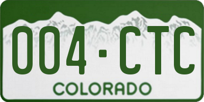 CO license plate 004CTC