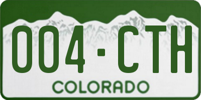 CO license plate 004CTH