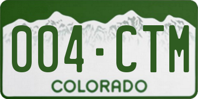 CO license plate 004CTM