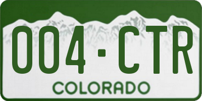 CO license plate 004CTR