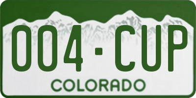 CO license plate 004CUP