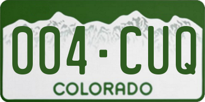 CO license plate 004CUQ