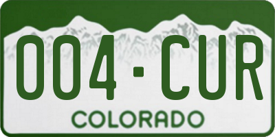 CO license plate 004CUR