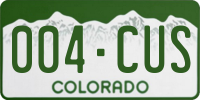 CO license plate 004CUS
