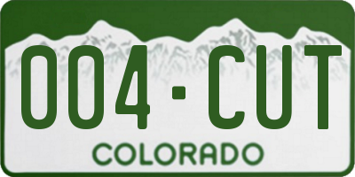 CO license plate 004CUT
