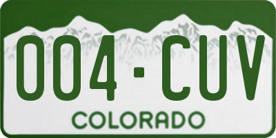 CO license plate 004CUV