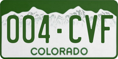 CO license plate 004CVF