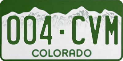 CO license plate 004CVM