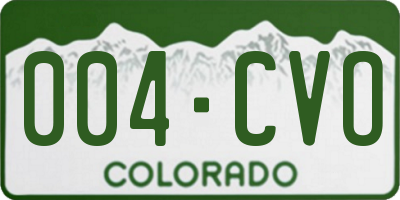 CO license plate 004CVO