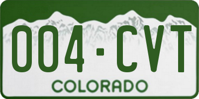 CO license plate 004CVT