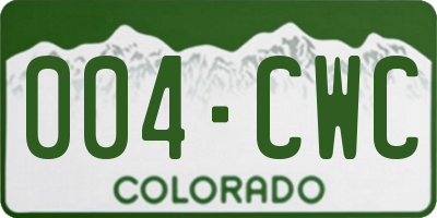 CO license plate 004CWC