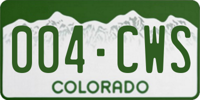 CO license plate 004CWS