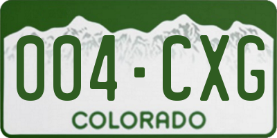CO license plate 004CXG