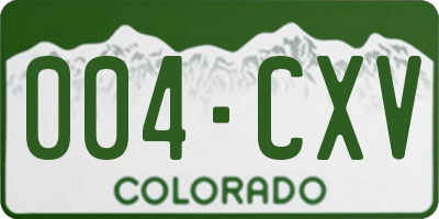 CO license plate 004CXV