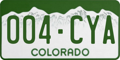 CO license plate 004CYA