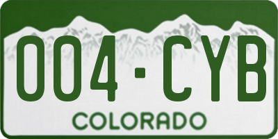CO license plate 004CYB