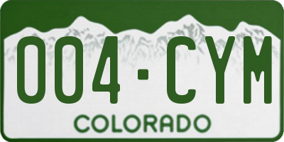 CO license plate 004CYM