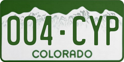CO license plate 004CYP
