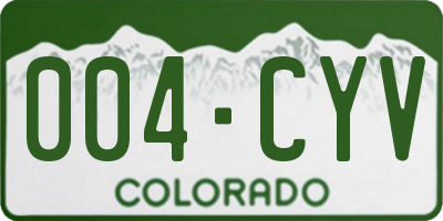 CO license plate 004CYV