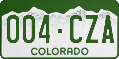CO license plate 004CZA