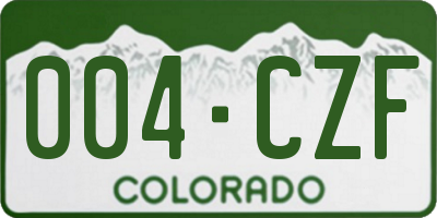 CO license plate 004CZF