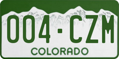CO license plate 004CZM