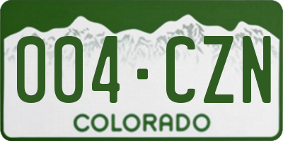 CO license plate 004CZN