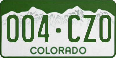CO license plate 004CZO