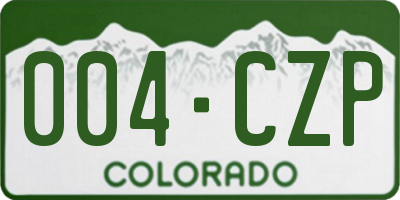 CO license plate 004CZP