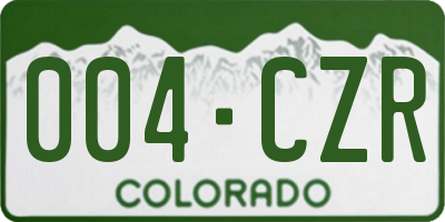 CO license plate 004CZR