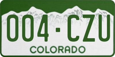 CO license plate 004CZU