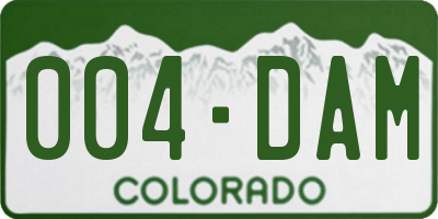 CO license plate 004DAM