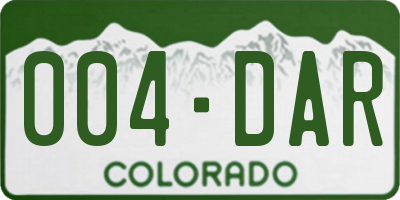 CO license plate 004DAR