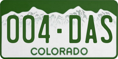 CO license plate 004DAS