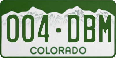 CO license plate 004DBM