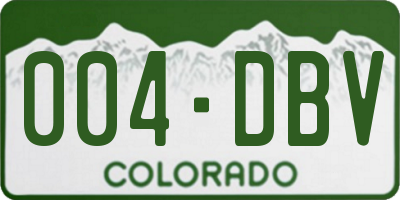 CO license plate 004DBV