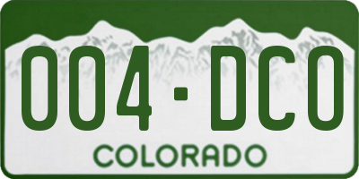 CO license plate 004DCO