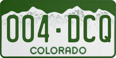 CO license plate 004DCQ