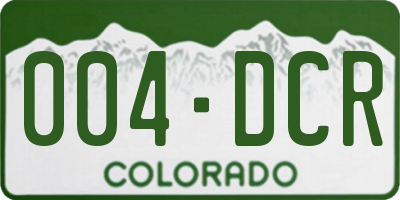 CO license plate 004DCR