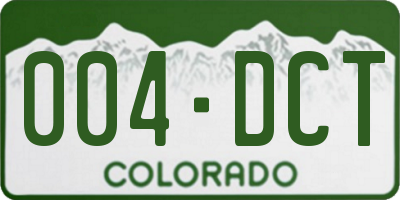 CO license plate 004DCT