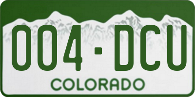 CO license plate 004DCU