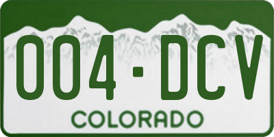 CO license plate 004DCV