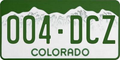 CO license plate 004DCZ